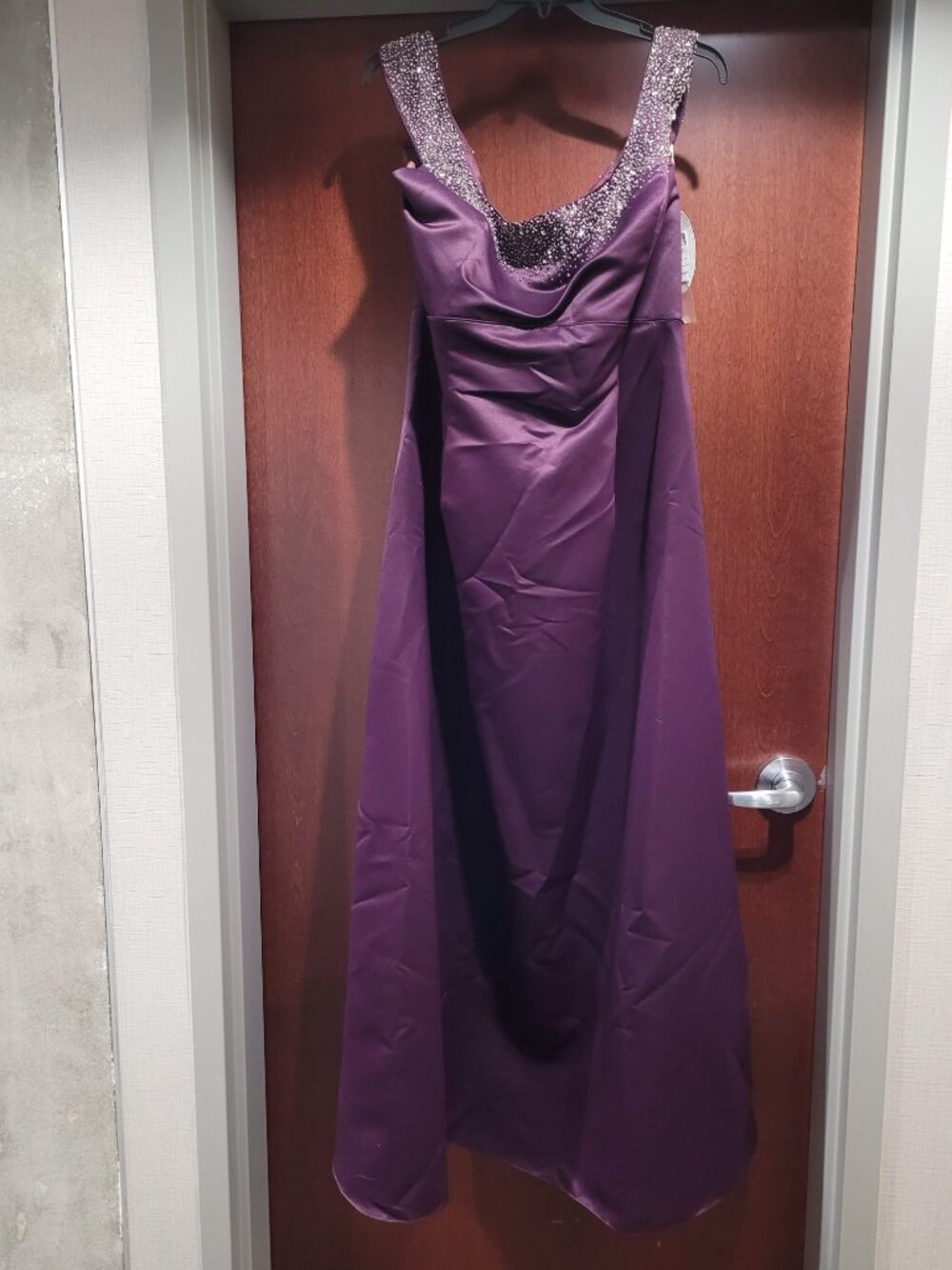 Precious Formals 4059 Size 24 Purple Satin Prom Dress